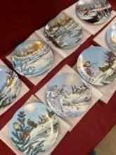 Vintage by D.L Rusty Rust Wings of Winter collection commemorative plates. 8 pieces