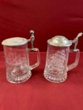 Vintage Avon 6" glass steins. 2 pieces