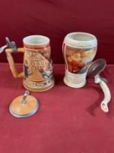 Vintage 7" A Century of Basketball & Coca Cola Good Girls & Boys broken steins. 2 pieces