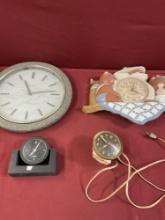 Vintage assorted clocks. Westclox, Quartz. 4 pieces