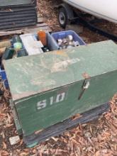 Misc pallet, Storage box, Used Propane cylinders & Sterno