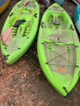 2) Lifetime Lime green Kayaks 9' 9"