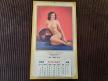 1963 Nude Calendar Larry's Car Shop Oakwood TX Youth Unadorned