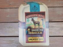 Orphan Boy Smoking Tobacco Fine Carolina Donkey St Louis MO Advertising Sign