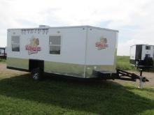 1972. Unused 2025 8’ x 17V American Surplus Ice Cream Haven Concession Trailer