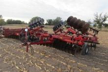 1264. CASE IH MODEL 3800 20 FT. HYD. FOLD CUSHION GANG DISC, 3 BAR HARROW,