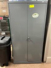 2-Door Metal Storage Cabinet w/ Supplies