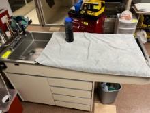 Veterinary Wet Table Stainless Steel Top, Sink, & Storage- Includes Various Supplies