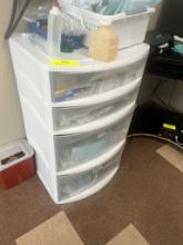 4-Drawer Plastic Cart with Supplies