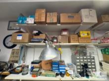 Contents of Three Top Shelves - Hardware, Plugs, Light Bulbs