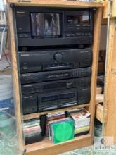 Pioneer PD-F908 Stereo, CD Changer, Dual Cassette Deck and Cabinet