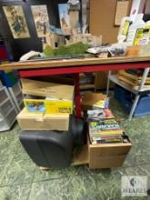 Mixed Model Train Lot with Cart, Magazines, Books, Parts