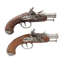 Pair of French Style Flintlock Muff Pistols