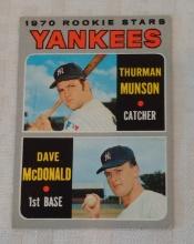 Vintage 1970 Topps MLB Baseball Rookie Card #189 Thurman Munson Yankees RC