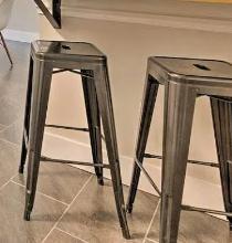 Matching Pair Of All Metal Bar Stools  (LOCAL PICK UP ONLY)