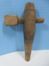 Early Wooden Spigot Barrel Bung Tap- 7"L x 4 1/2"