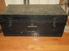 Vintage 1949 Poirier & McLane Corp WWII Military Foot Locker Trunk-14"H x 32" x 16 1/4"