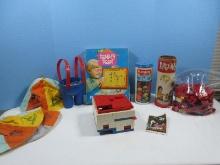 Lot Vintage Toys Romper Room Peg & Play Chest in Original Box, Playskool Jumbo Wood Beads-