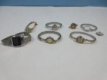 7 Ladies Wrist Watches Helbros, Delphi III Digital, Nelsonic Diamond, Bulova 10K RGP Bezel,