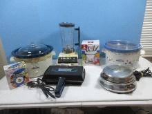 Counter Top Kitchen Appliances Hamilton Beach Blender, Vintage Waffle Maker, Crock Pots,