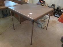 Vintage Metal Frame Folding Card/Game Table