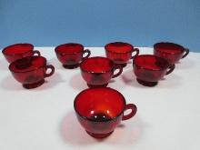 Set 8 Anchor Hocking Royal Ruby Depression Glass 2 3/8" Punch/Snack Cups. Est. $48.00