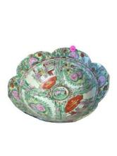 Chinese Famille Rose Porcelain Bowl with Floral and Figural Design