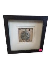 Framed Artwork of an Ancient Coin with Symbolic Designs