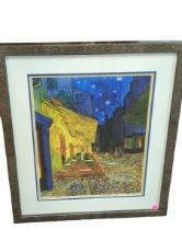 Framed Painting of "Cafe Terrace at Night" by Vincent van Gogh