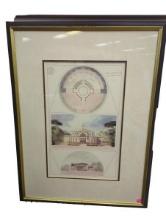 Antique Framed Art by M Durand - 1825 ?cole Royale des Beaux-Arts Danse et D?couverte. - Plan for a