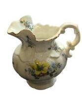 Vintage Porcelain Pitcher with Floral Design