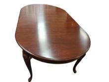 Queen Anne Oval Dining Table - Brown Finish