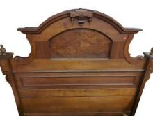 Antique Carved Walnut Full Size Bed