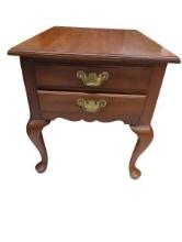 Solid Black Cherry Henkel Harris Queen Anne End Table