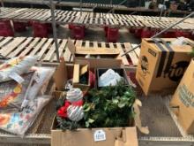 Misc. Lot of Christmas Decor - Lights - Greenery - Basket