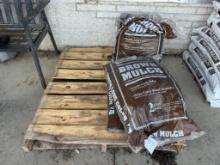 Pallet of Open Bags of Timberline Brown Mulch