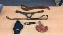 2 HOLSTERS, GUN BELT AND MORE