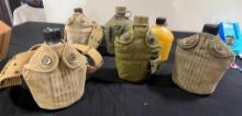 Group of Military Canteens w/ Carrying Bag