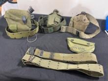 Group of Military Canteens w/ Molle