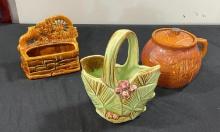 Vintage McCoy Pottery Letter Holder, Cookie Jar & Planter