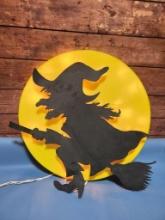 Lighted Witch Sign