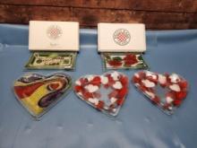 Lot of 5 Peggy Karr Glass Plates