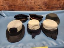 Lot of 6 Vintage Military Officer Hats