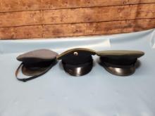 Lot of 3 Vintage Military Officer Hats