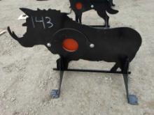 NEW 3/8IN. AR500 STEEL WILD BOAR SHOOTING TARGET NEW SUPPORT EQUIPMENT w/ heart flapper.