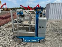 2017 GENIE GR-12 SCISSOR LIFT SN:GRP-50444 electric powered, equipped with 12ft. Platform height,