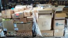 Lot on 2 Pallets of Various Incandescent Lamps, Frosted Light Bulbs, Chandelier Bulbs, Night Light