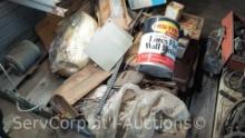 Lot on Pallet of Various Electric Motors, Letters, Light Cover, Wire Nuts, Coffee Dispenser