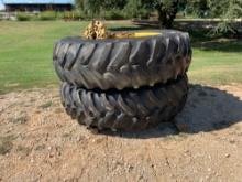 John Deere Outside Dual Wheels & Tires W/ Axle Adapters