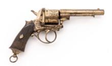 Engraved and Gold-Washed European Double-Action Centerfire Revolver